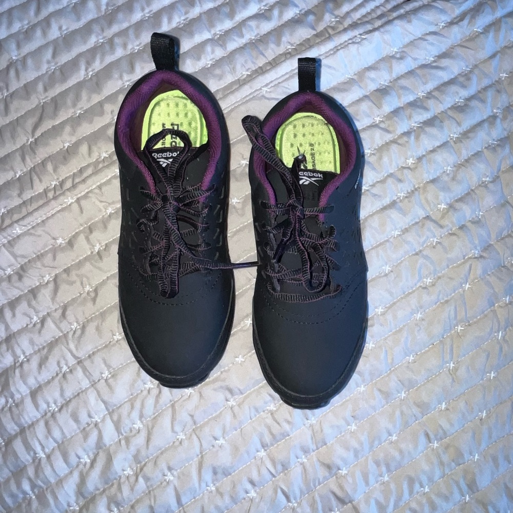 Reebok Women's Sublime Black and Purple Athletic Work Shoes - Picture 7 of 12